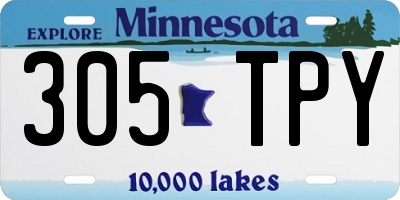 MN license plate 305TPY