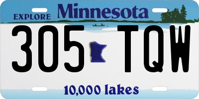 MN license plate 305TQW