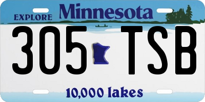 MN license plate 305TSB