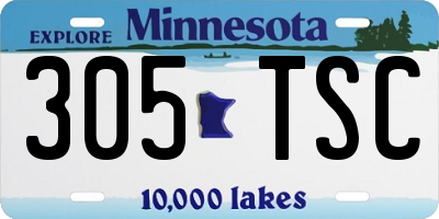MN license plate 305TSC