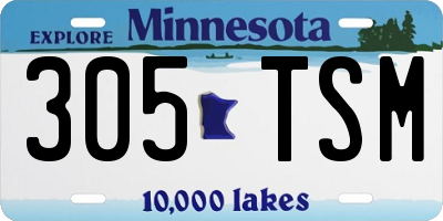 MN license plate 305TSM