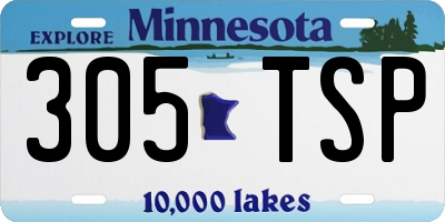 MN license plate 305TSP