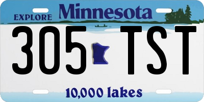 MN license plate 305TST