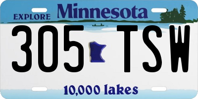 MN license plate 305TSW