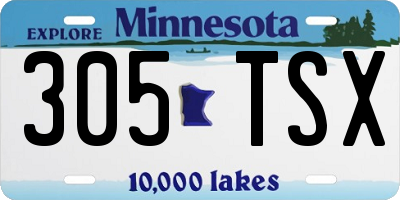 MN license plate 305TSX