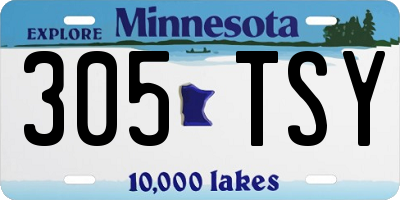 MN license plate 305TSY