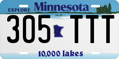 MN license plate 305TTT