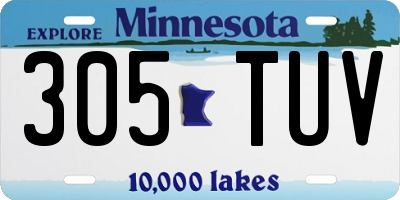 MN license plate 305TUV