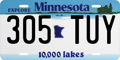 MN license plate 305TUY