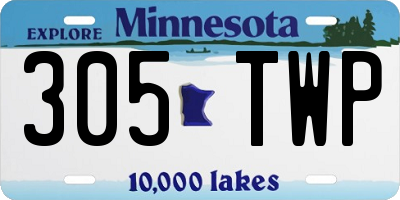 MN license plate 305TWP