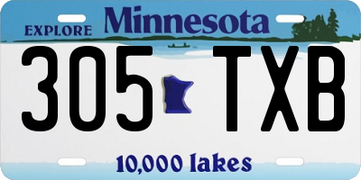 MN license plate 305TXB