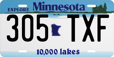 MN license plate 305TXF