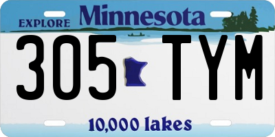MN license plate 305TYM