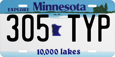MN license plate 305TYP