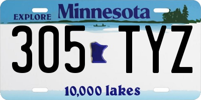 MN license plate 305TYZ