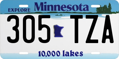 MN license plate 305TZA