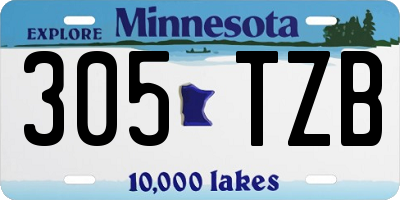 MN license plate 305TZB