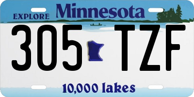 MN license plate 305TZF
