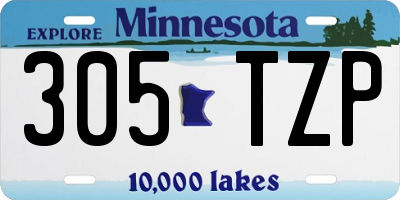MN license plate 305TZP