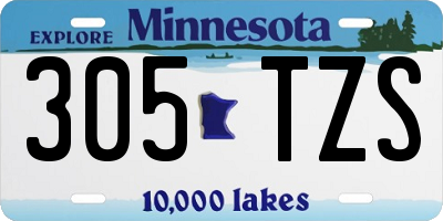 MN license plate 305TZS
