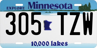 MN license plate 305TZW