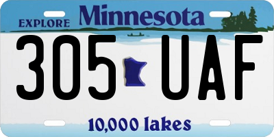 MN license plate 305UAF
