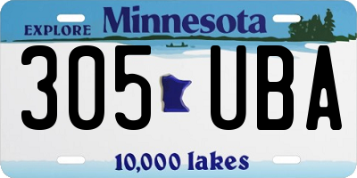 MN license plate 305UBA