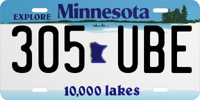 MN license plate 305UBE