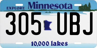 MN license plate 305UBJ