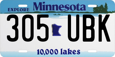 MN license plate 305UBK