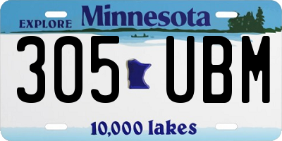 MN license plate 305UBM