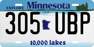 MN license plate 305UBP