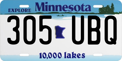 MN license plate 305UBQ