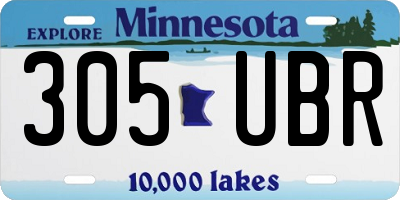 MN license plate 305UBR