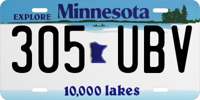 MN license plate 305UBV