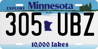 MN license plate 305UBZ