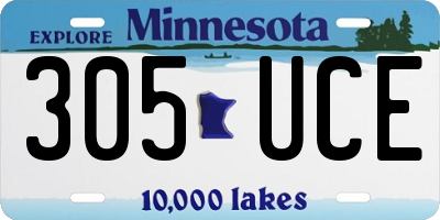 MN license plate 305UCE