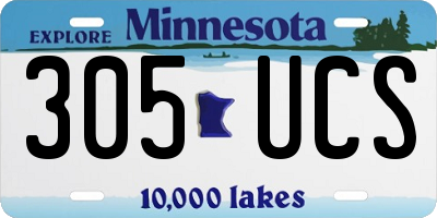 MN license plate 305UCS