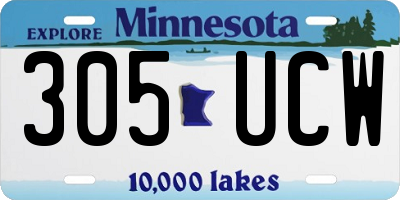 MN license plate 305UCW