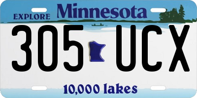 MN license plate 305UCX