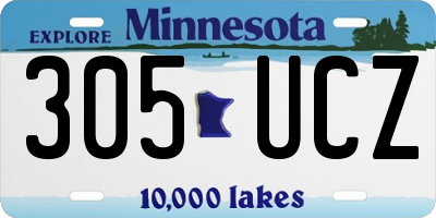 MN license plate 305UCZ