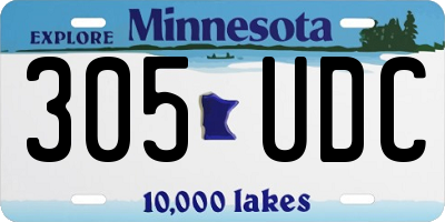 MN license plate 305UDC