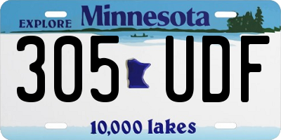 MN license plate 305UDF