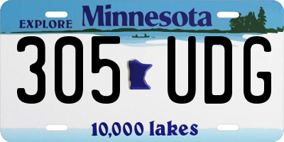 MN license plate 305UDG