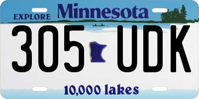 MN license plate 305UDK