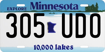 MN license plate 305UDO