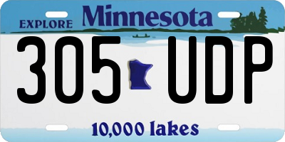 MN license plate 305UDP