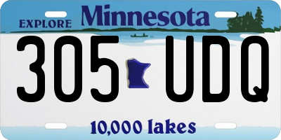 MN license plate 305UDQ