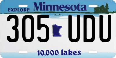 MN license plate 305UDU