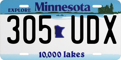 MN license plate 305UDX